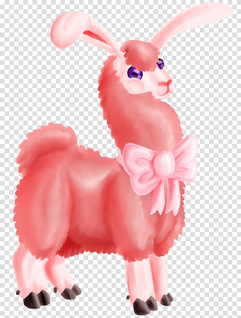 Llama Cartoon Goat Pink M, goat transparent background PNG clipart