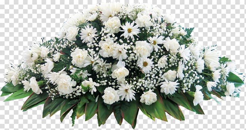 white flower bouquet illustration, Flower Funeral home Coffin Cemetery, funeral transparent background PNG clipart