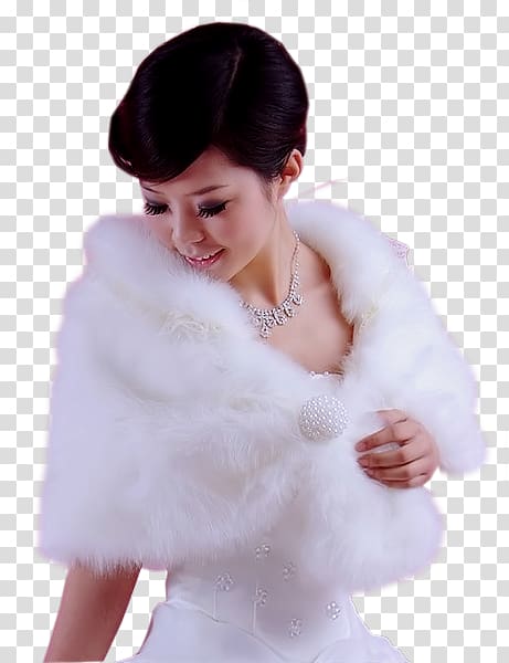 Fur clothing Shrug Fake fur Bride, bride transparent background PNG clipart