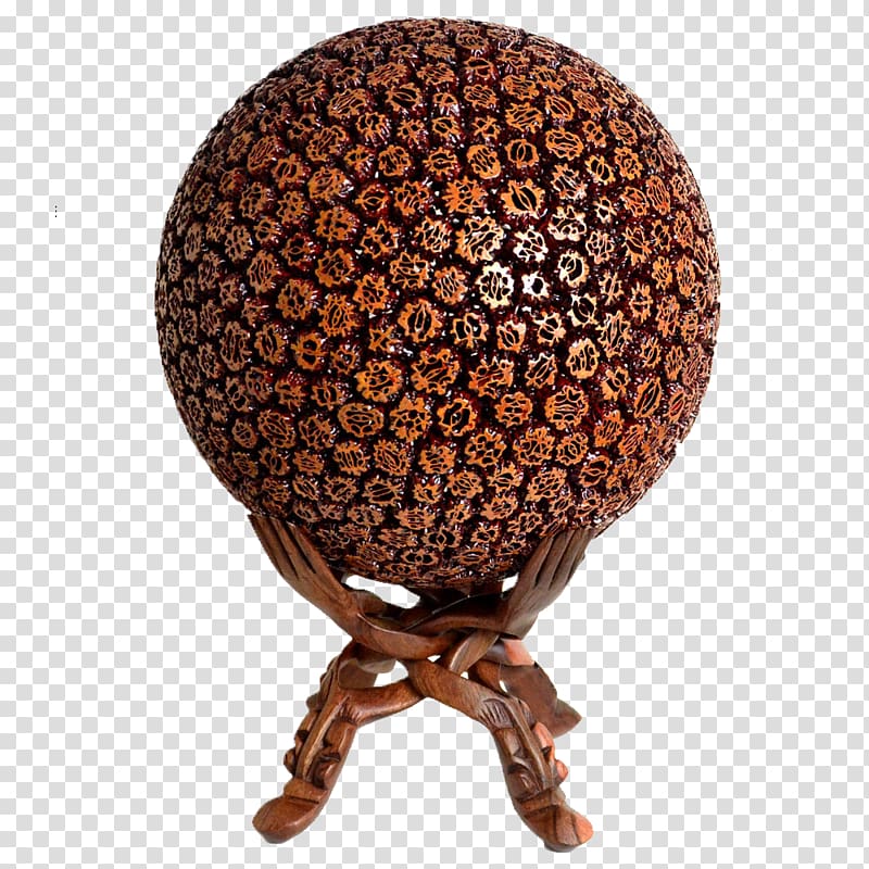 Wood carving Walnut Ornament Ball, Walnut ball ornaments transparent background PNG clipart
