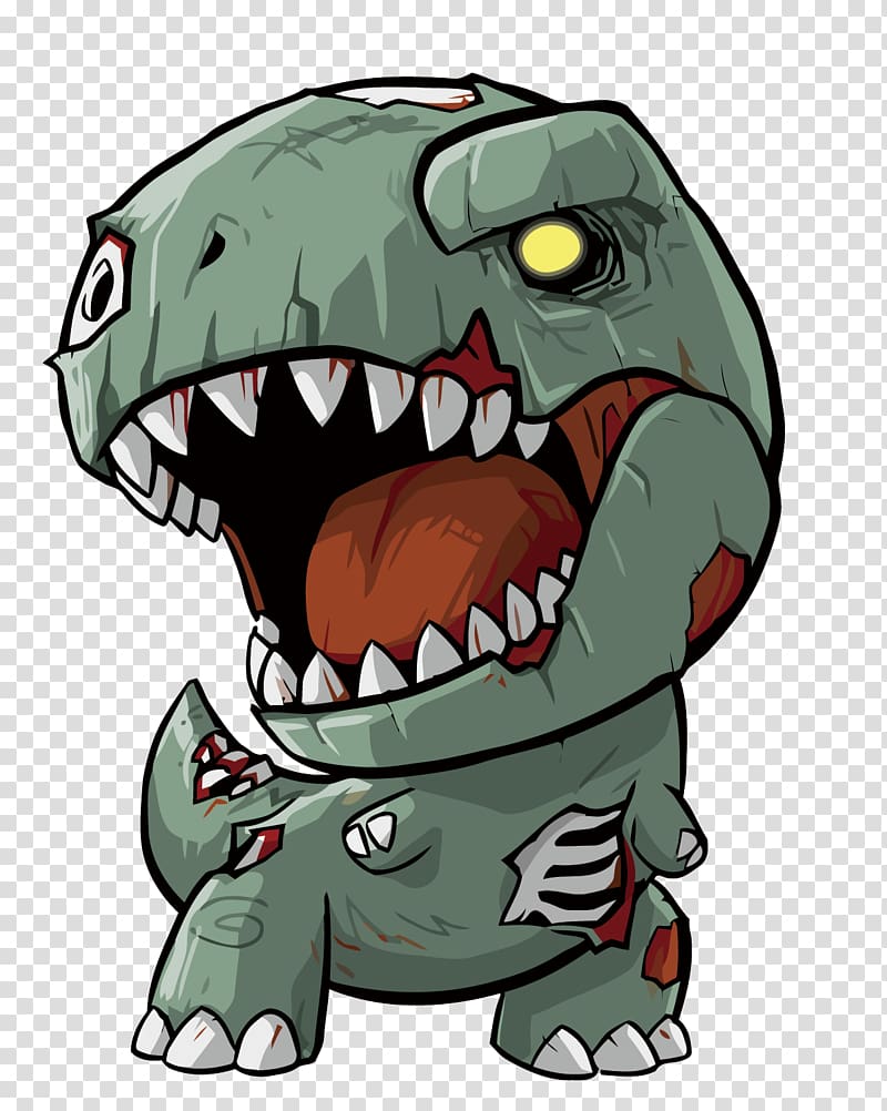 gray T-rex , Tyrannosaurus Vegeta Godzilla Dinosaur Chibi, Zombie dragon transparent background PNG clipart