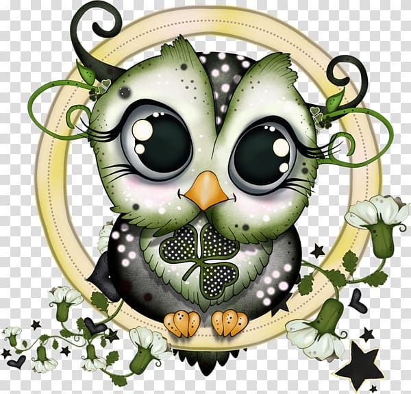 Lucky Owl Little Owl Android Bird, hand-painted articles transparent background PNG clipart