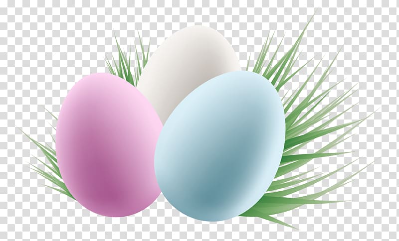 three eggs illustration, Easter Bunny Easter egg , Easter Eggs and Grass transparent background PNG clipart