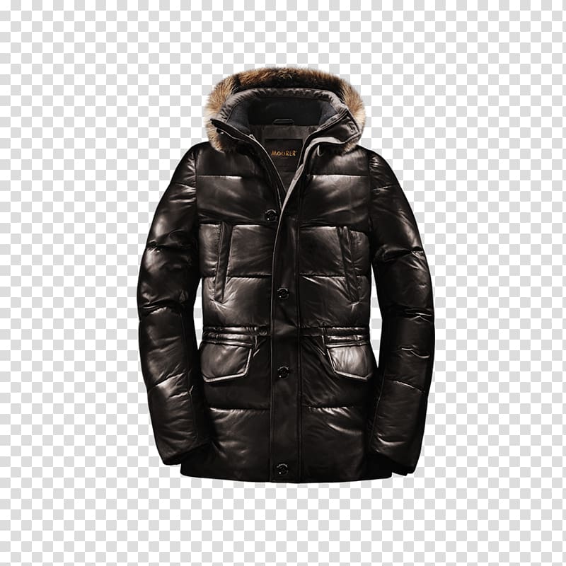 Leather jacket Coat Hood Fur, jacket transparent background PNG clipart