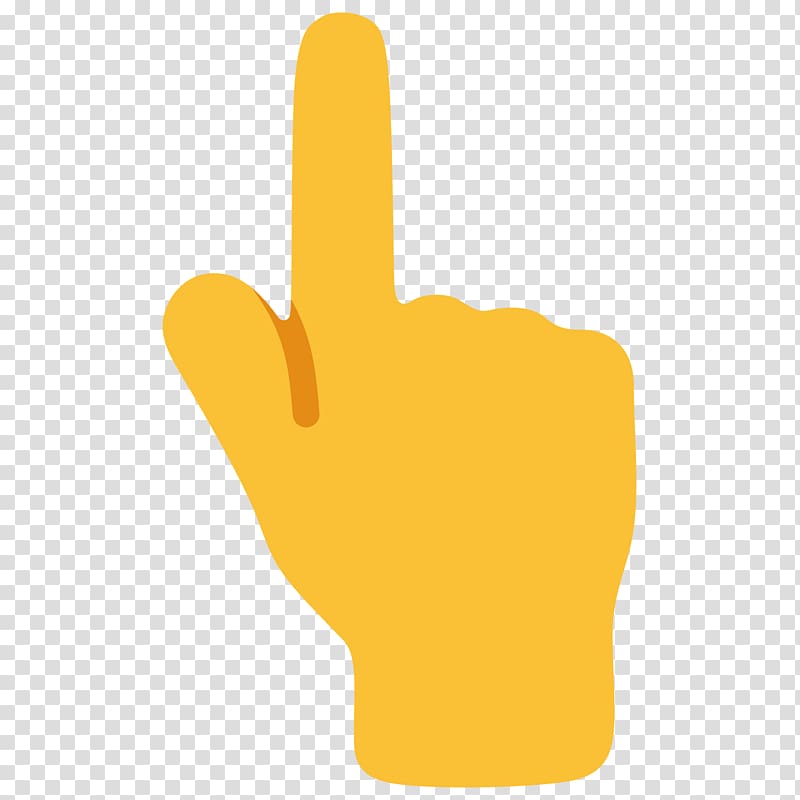 yellow hand illustration, Emoji Index finger Index finger Hand, fingers transparent background PNG clipart