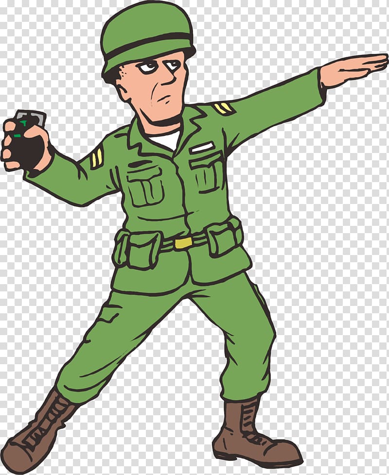 Animation War , A grenade soldier transparent background PNG clipart
