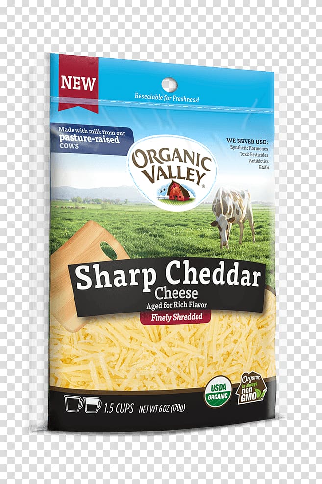 Organic food Cheddar cheese Grated cheese Organic Valley, cheese transparent background PNG clipart