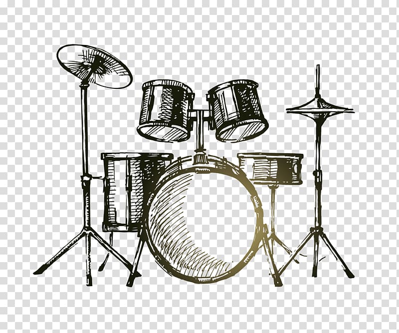 black drum set sketch, Microphone Watercolor painting Illustration, Sketch drums transparent background PNG clipart