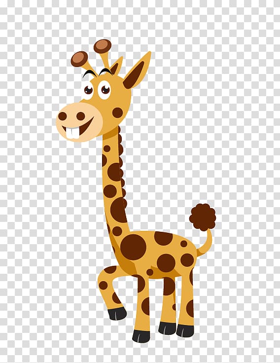giraffe digital illustration, Euclidean Northern giraffe Cartoon, giraffe transparent background PNG clipart