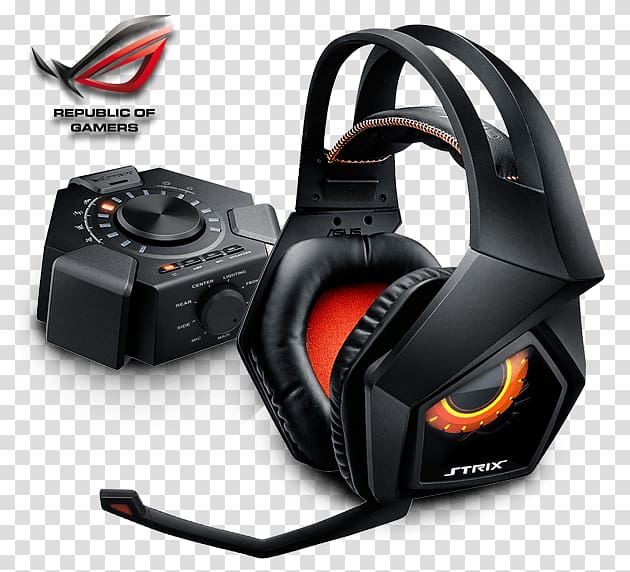 Headphones ASUS STRIX 7.1 Microphone Computer, headphones transparent background PNG clipart