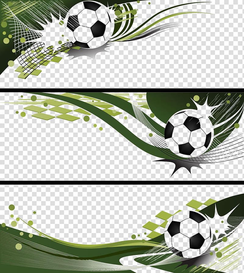 green soccer ball art, Football Banner Illustration, Creative football banners transparent background PNG clipart