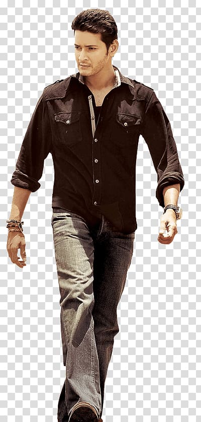 men's black button-up shirt and blue jeans, Mahesh Babu Business Man Film Actor, Mahesh Babu transparent background PNG clipart