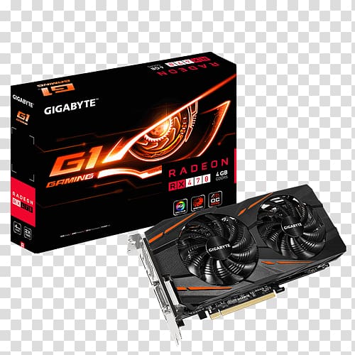 Graphics Cards & Video Adapters AMD Radeon RX 570 GDDR5 SDRAM Gigabyte Technology, Xfx transparent background PNG clipart