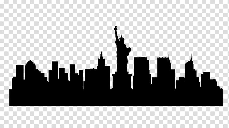 New York City Skyline Silhouette, building silhouette transparent background PNG clipart