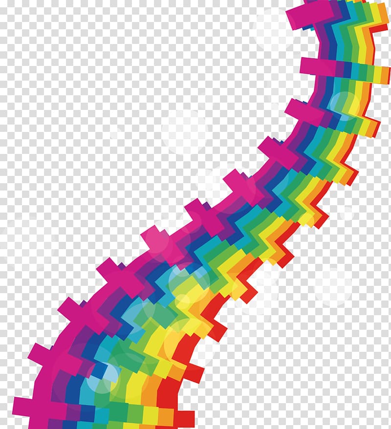 Line Rainbow Euclidean Curve, Rainbow zipper pattern transparent background PNG clipart