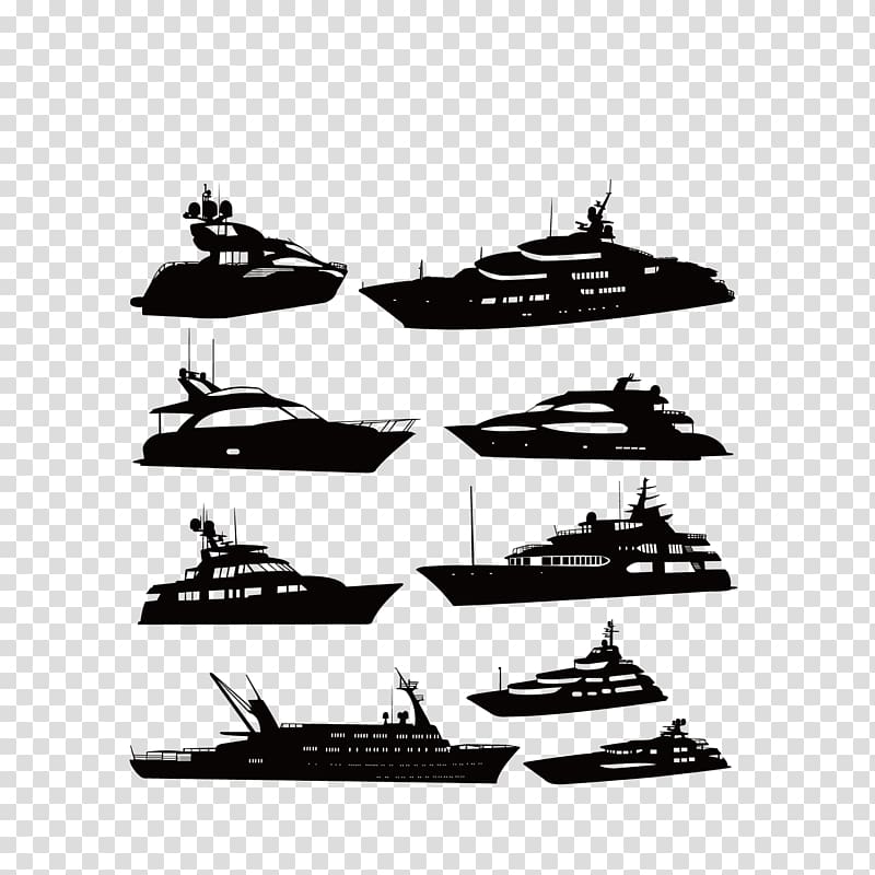 boats , Luxury yacht Silhouette Boat, ship profile transparent background PNG clipart