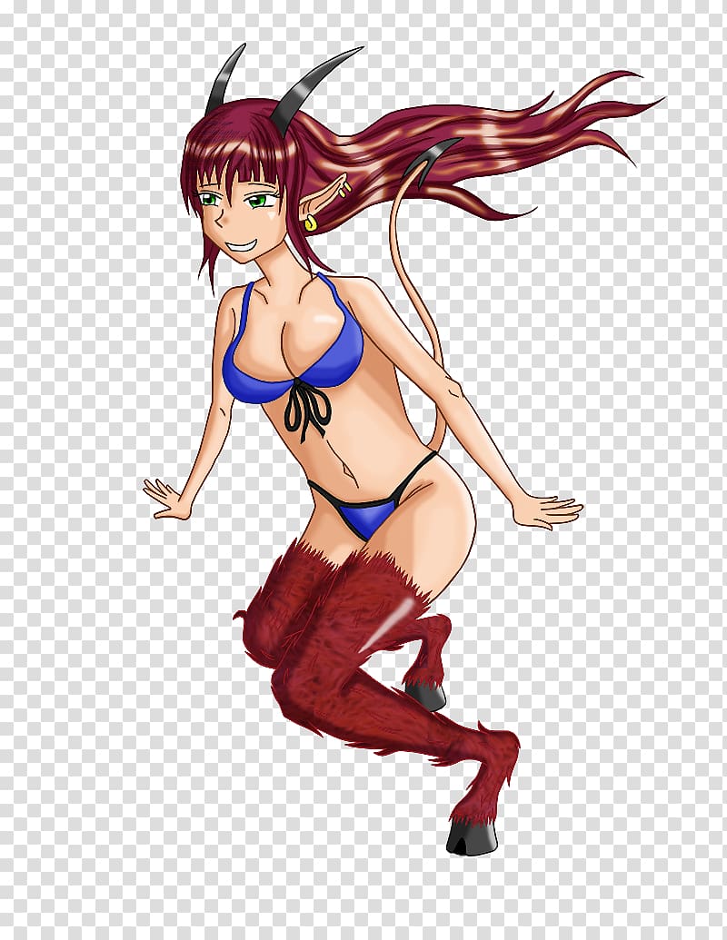 Demon Legendary creature Anime Satyr Mangaka, Girl In swimsuit transparent background PNG clipart