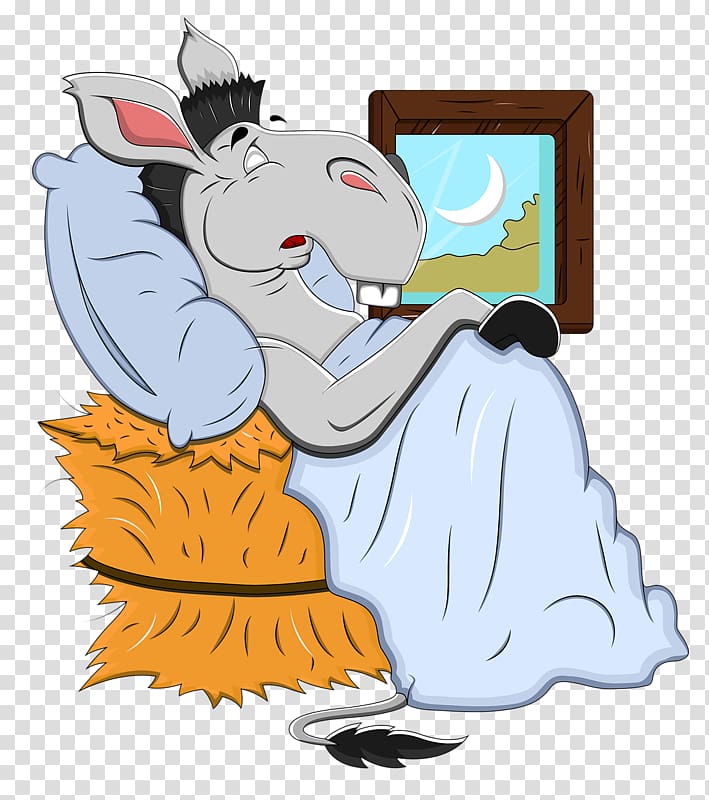 Donkey Cartoon Sleep in non-human animals, donkey transparent background PNG clipart