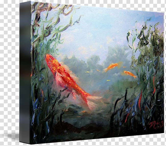 Koi Oil painting Art, fish koi transparent background PNG clipart