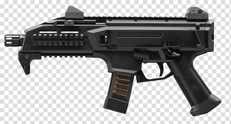 CZ Scorpion Evo 3 Firearm Submachine gun Škorpion Pistol, weapon transparent background PNG clipart