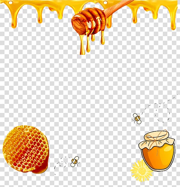 honey , Honey bee Honeycomb, Honey honeycomb honeypot transparent background PNG clipart