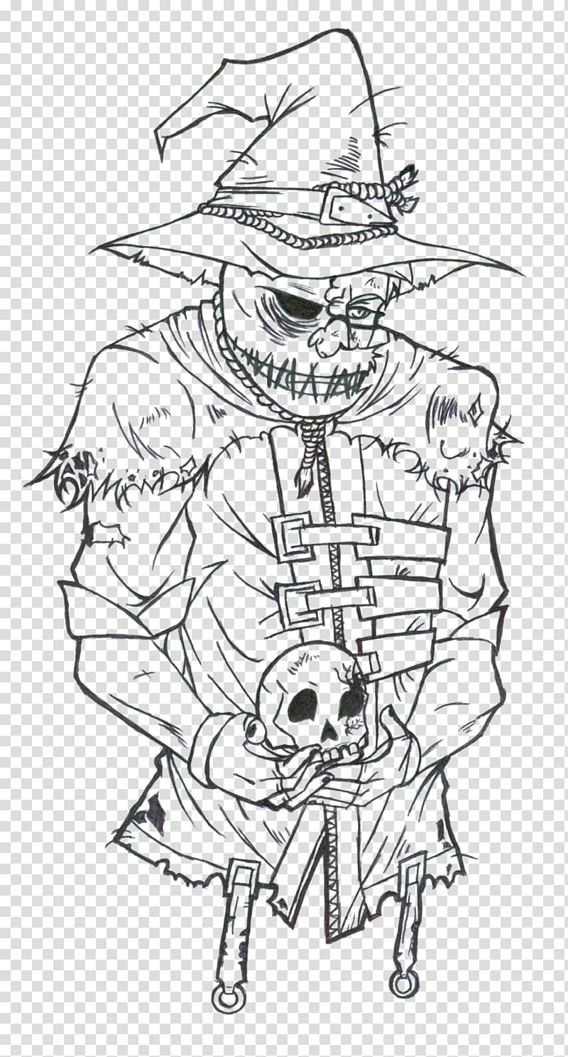 Scarecrow Batman Drawing Line art, batman transparent background PNG clipart