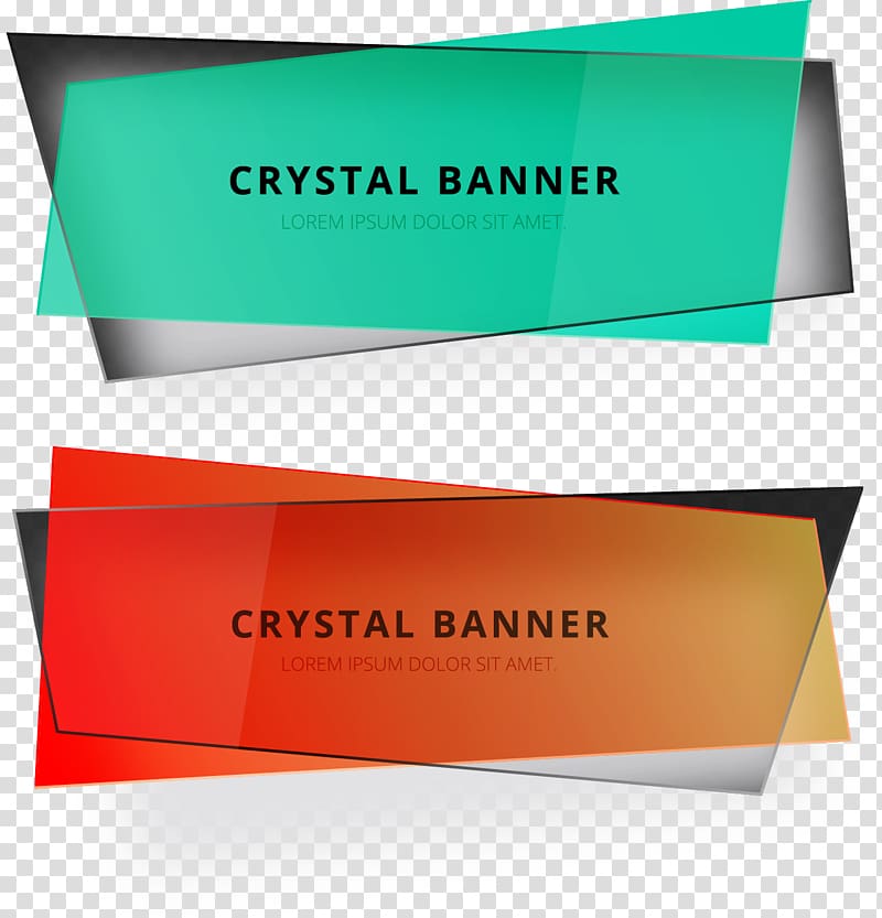 two Crystal Banner posters, Text Adobe Illustrator, ppt title box transparent background PNG clipart