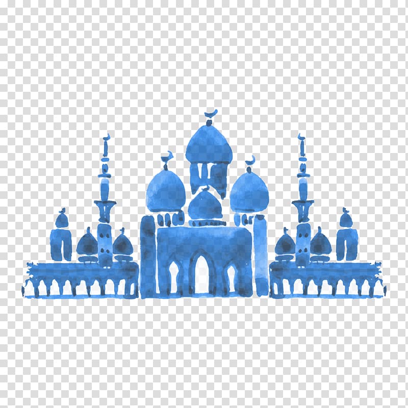 Taj Mahal painting, Islamic architecture Watercolor painting Islamic culture, Hand painted watercolor Islamic building group transparent background PNG clipart