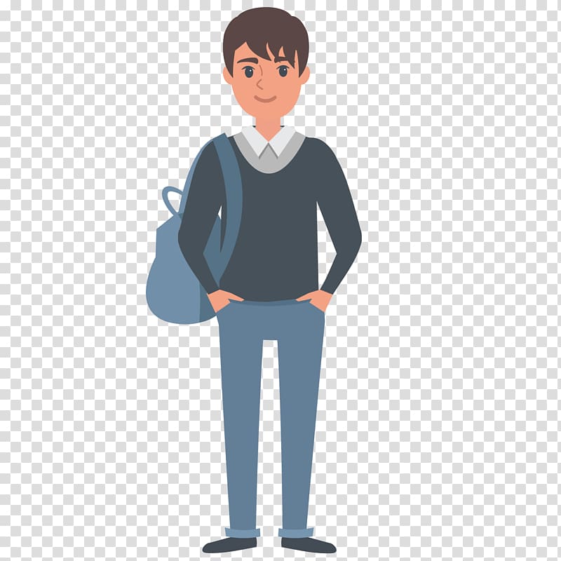 man wearing backpack illustration, Student Euclidean , Backpack of high school students transparent background PNG clipart