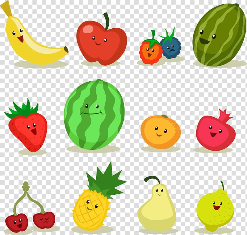 Assorted Fruits Illustration Fruit Apple Cartoon Cartoon Fruit Material Transparent Background Png Clipart Hiclipart
