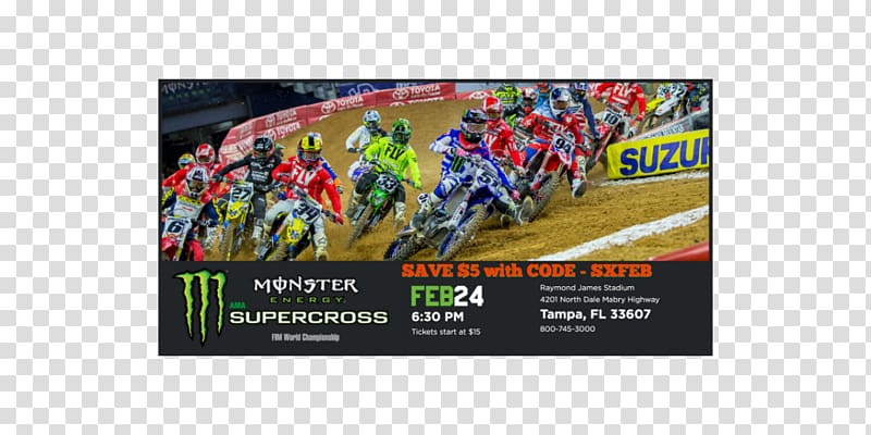 Monster Energy AMA Supercross An FIM World Championship AMA Motocross Championship 2018 Tour de France, Stage 4 Glendale, motocross transparent background PNG clipart