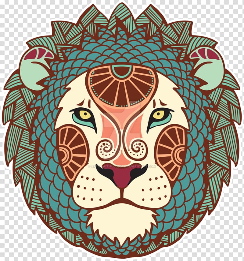 Leo Horoscope Astrological sign Astrology Zodiac, lion head transparent background PNG clipart