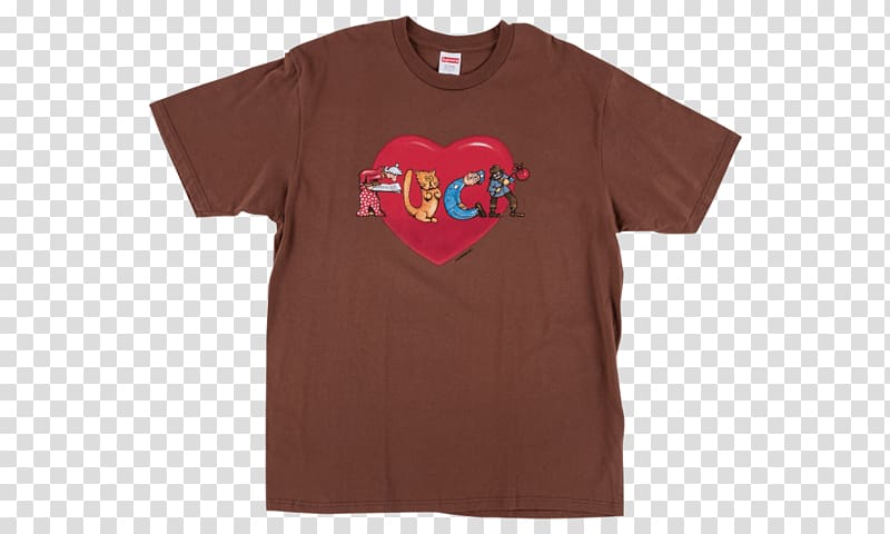 T-shirt Logo Sleeve Font, brown supreme louis vuitton hoodie transparent background PNG clipart