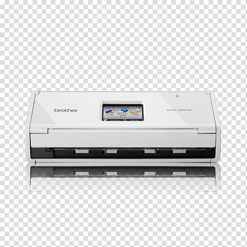 Inkjet printing scanner Brother ADS-1600W Document Scanner Brother A4 Colour Wireless Sheetfed Scanner, Scanning Device transparent background PNG clipart