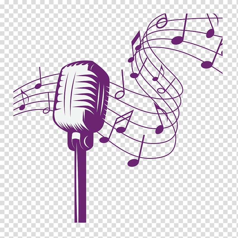 purple and white microphone , Microphone 1970s Music Song, Musical elements,music transparent background PNG clipart