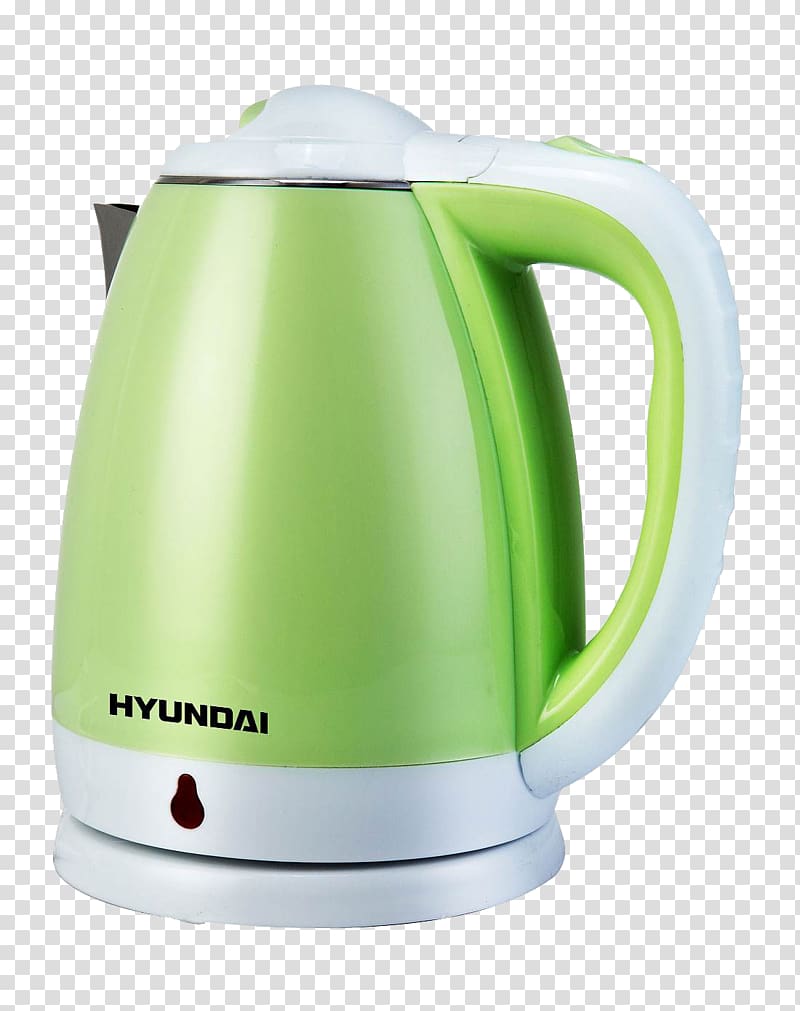 Electric kettle Electric heating Electricity Blender, HYUN brand green hot electric kettle transparent background PNG clipart