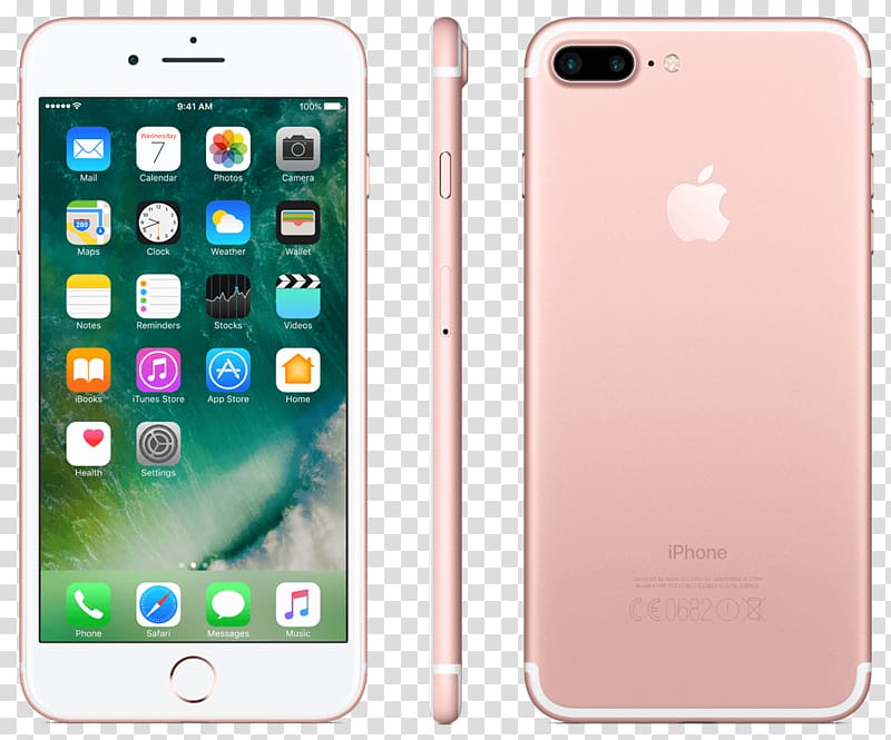 Apple iPhone 7 Plus (128GB, Rose Gold) unlocked 128 gb, apple transparent background PNG clipart