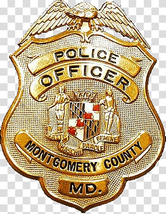 gold police officer badge, Montgomery County Police Badge transparent background PNG clipart