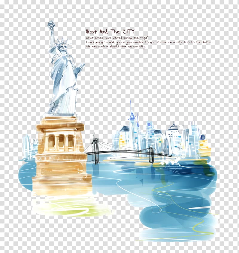 Statue of Liberty Illustration, Hand painted watercolor Statue of Liberty transparent background PNG clipart