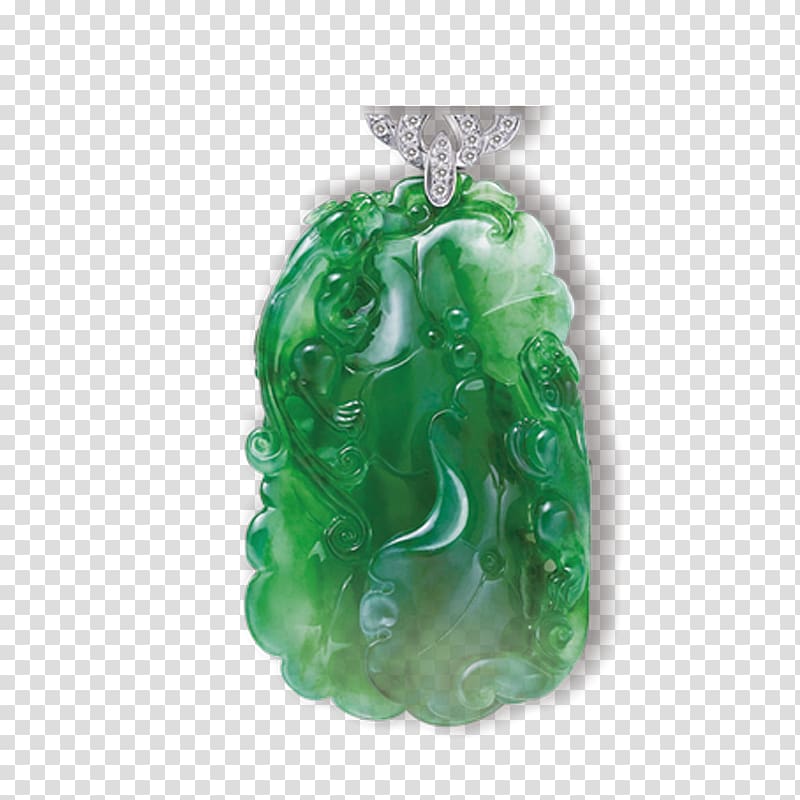 Jade Green Emerald Pendant, Emerald transparent background PNG clipart