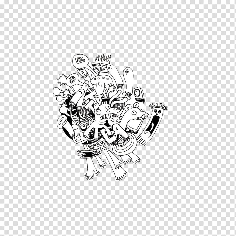 Silver White Black Pattern, Graffiti transparent background PNG clipart