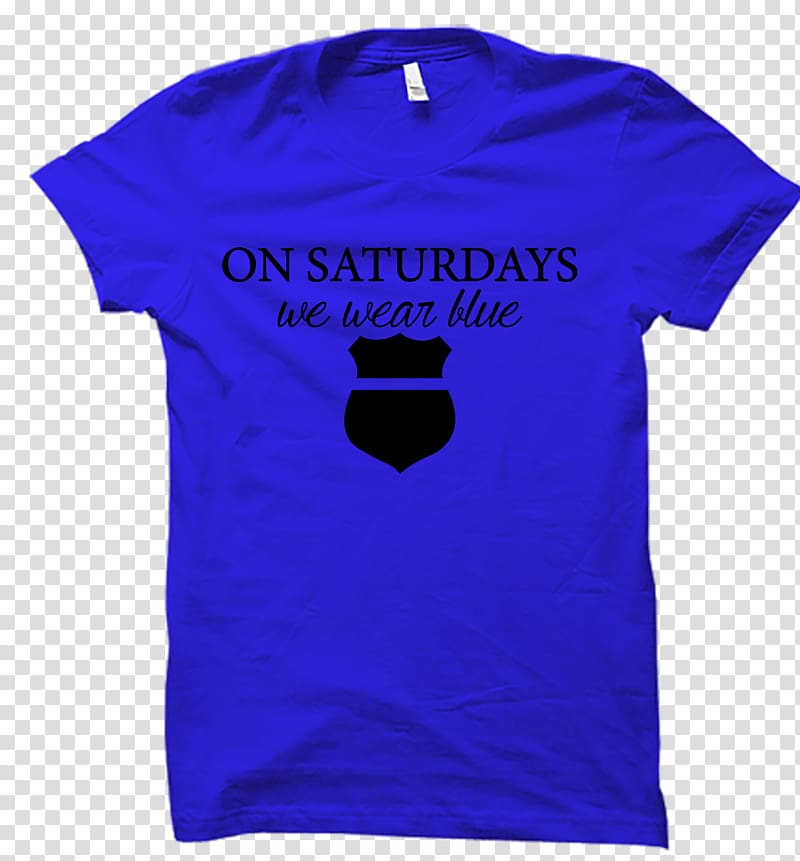 Printed T-shirt Sleeve Online shopping, Blue T-shirt Design transparent background PNG clipart