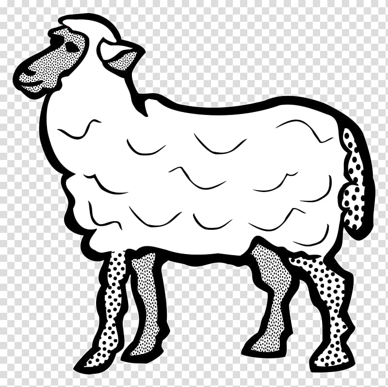 Cotswold sheep Line art Drawing , cartoon sheep transparent background PNG clipart