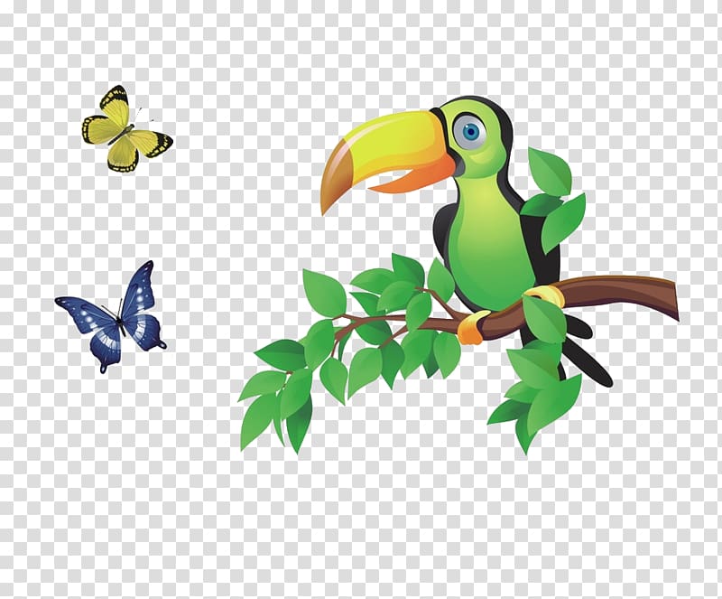 Bird in the Tree Animal, Parrot singing in the tree transparent background PNG clipart