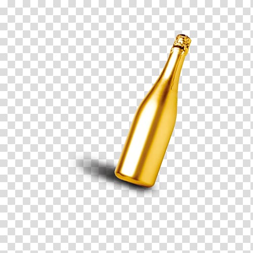 Bottle Gift Gold, Creative Christmas transparent background PNG clipart
