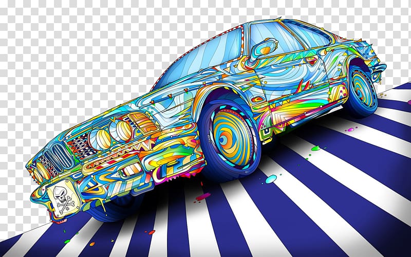 hand-painted cool car transparent background PNG clipart