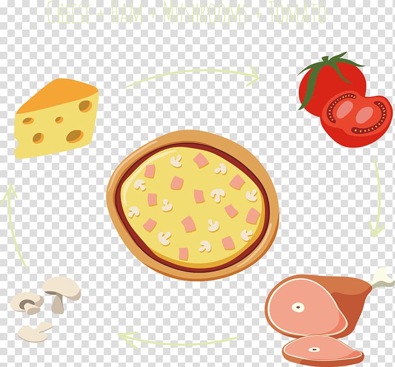 Pizza Ingredient Computer file, painted pizza ingredients transparent background PNG clipart