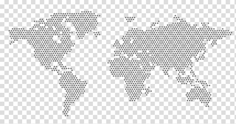gray world map , Globe World map Dot distribution map, class transparent background PNG clipart