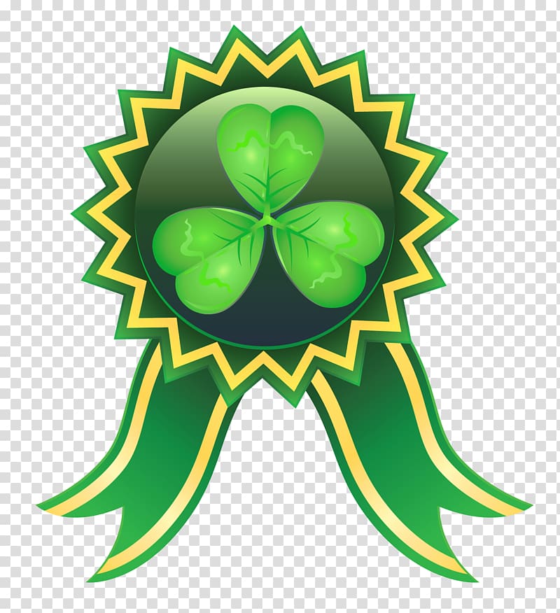 green and yellow medal illustration, Saint Patrick\'s Day St. Patrick\'s Day Shamrocks , St Patrick Deco Element transparent background PNG clipart