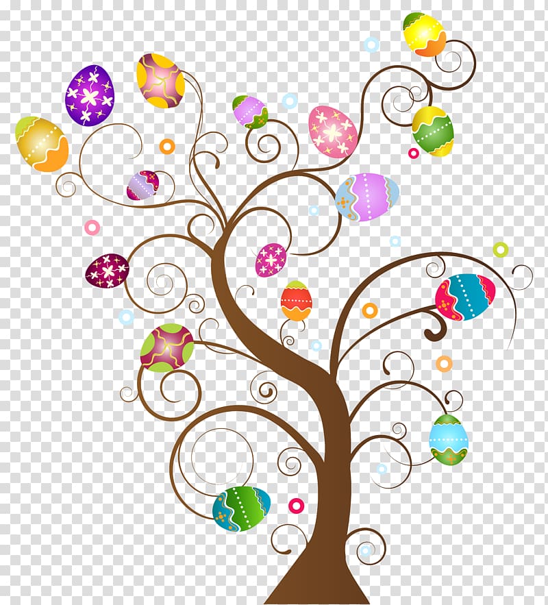 Easter egg tree , Easter Egg Tree , assorted-color Easter eggs and tree illustration transparent background PNG clipart